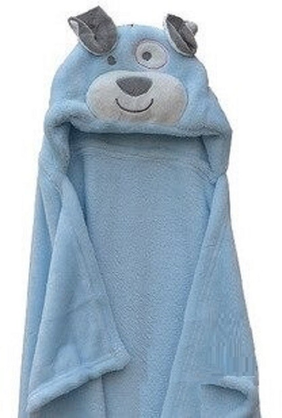 Serviette de bain pour enfant avec capuche J1862 bleu