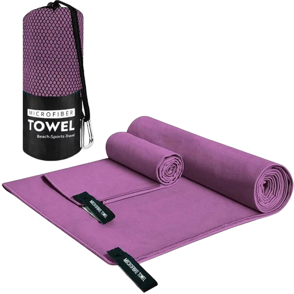 Serviette de sport à séchage rapide Serviette de gym Serviette de plage à séchage rapide 76 x 152 cm violet