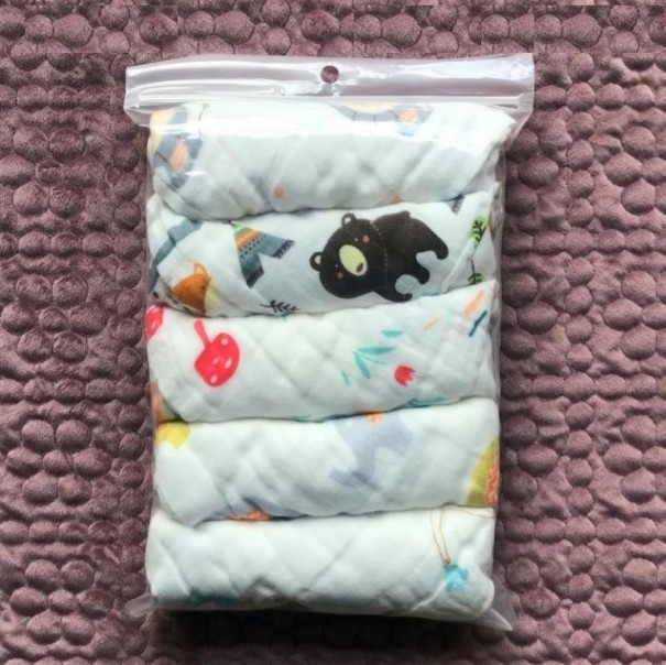 Serviette en coton pour enfants 30x30 cm 5 pièces 12