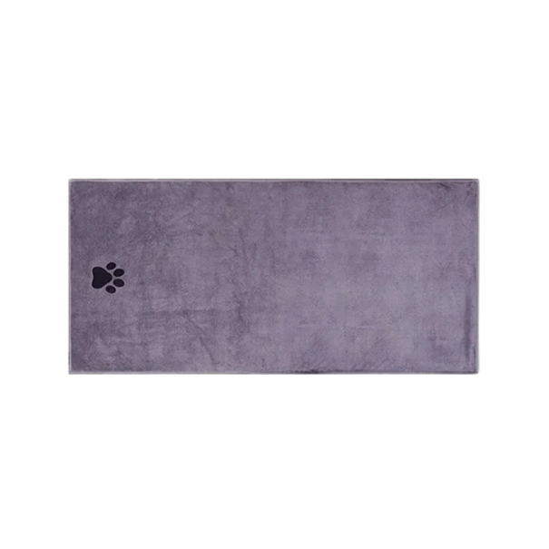 Serviette en microfibre pour animaux de compagnie 50 x 100 cm Serviette super absorbante et à séchage rapide pour chiens et chats Matériau doux adapté après le bain gris