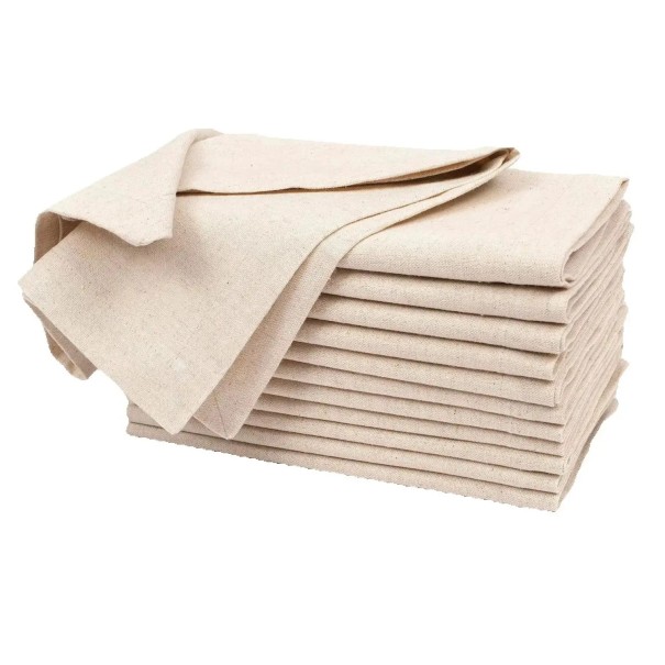 Servilletas de lino 12 pcs 45 x 45 cm 100% lino Grandes servilletas de tela para la mesa Servilletas de tela para ocasiones especiales beige