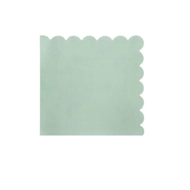 Servilletas de papel para fiestas con borde decorativo 16,5 × 16,5 cm Vajilla de papel desechable en color verde salvia 24 unidades para bodas 1