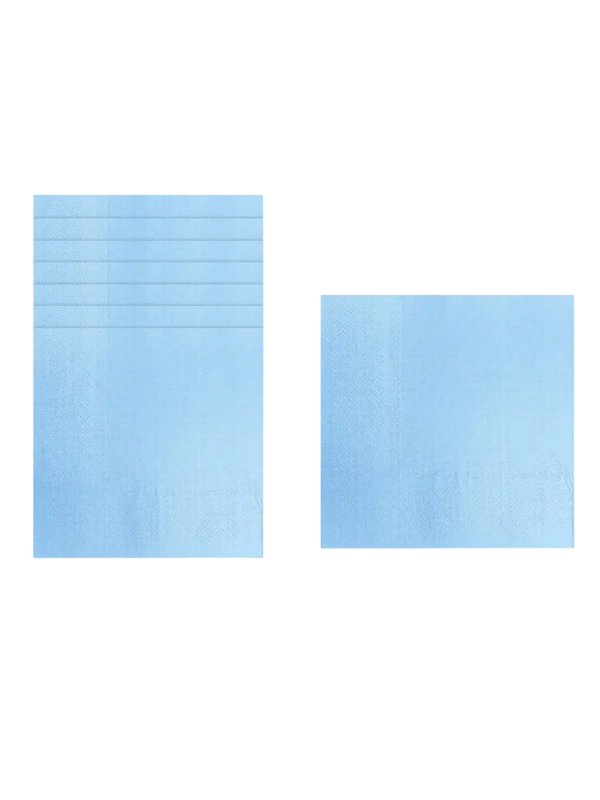 Servilletas de papel para fiestas de un solo color 16,5 × 16,5 cm Servilletas desechables de color azul claro 24 unidades para fiestas de cumpleaños 1