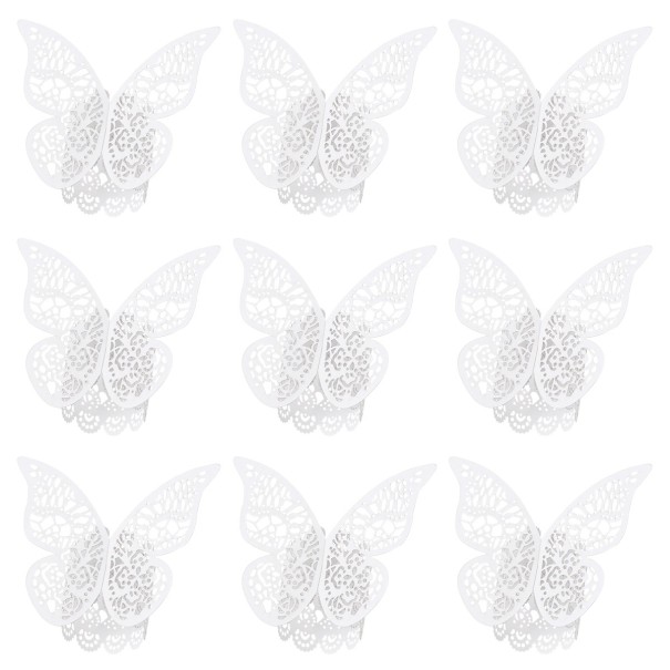 Servilletero de papel con mariposa 50 uds. blanco