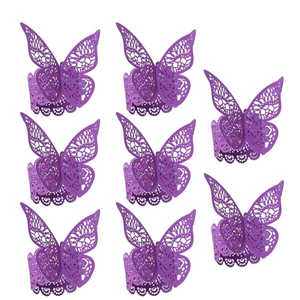 Servilletero de papel con mariposa 50 uds. morado