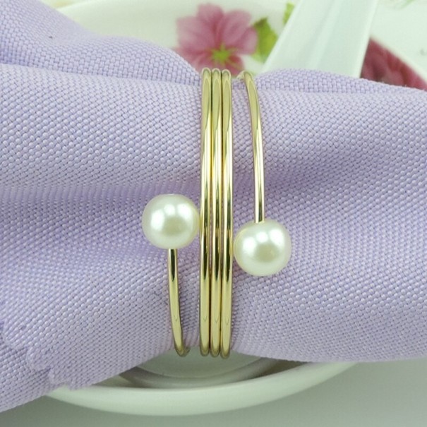 Servilleteros decorativos con perlas 10 uds. 2