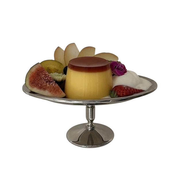 Servírovací miska na dezerty průměr 16,6 cm výška 7,2 cm objem 120 ml nerezová ocel dezertní talíř na nožce pro servírování 1