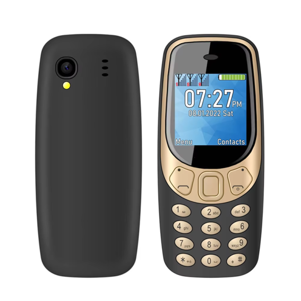SERVO Q3308 Drukknoptelefoon Klein 2G Dual SIM Bluetooth 3.0 Micro USB microSD-slot 0,3 MP camera Verwijderbare batterij 600 mAh Meertalig zwart