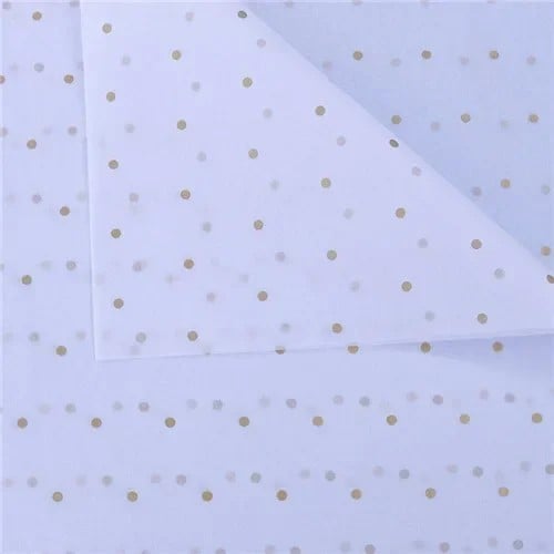 Set 10 bucăți hârtie de ambalare alb-transparent cu puncte colorate 50x70 cm foi hârtie decorativă pentru ambalarea cadourilor flori alb