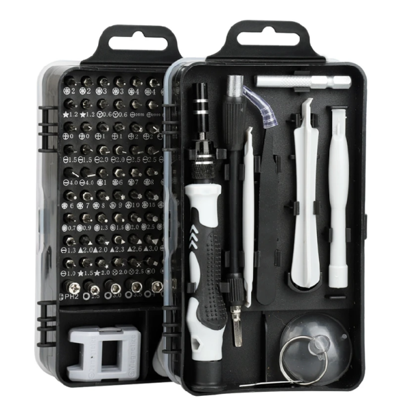 Set 115v1 șurubelniță precisă cu mâner magnetic, arbore flexibil, unelte pentru repararea electronicelor, telefoanelor și laptopurilor alb