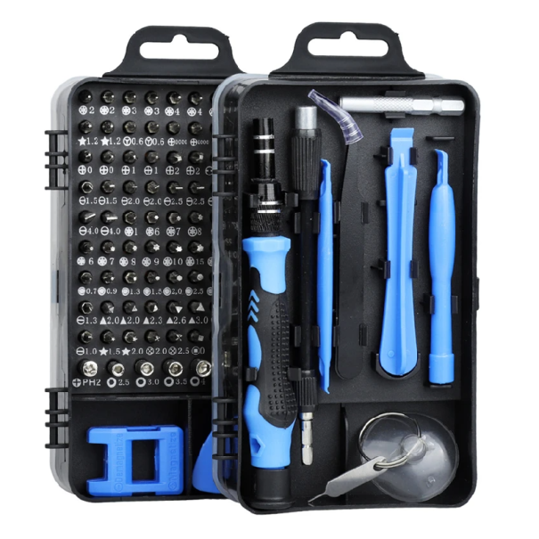 Set 115v1 șurubelniță precisă cu mâner magnetic, arbore flexibil, unelte pentru repararea electronicelor, telefoanelor și laptopurilor albastru