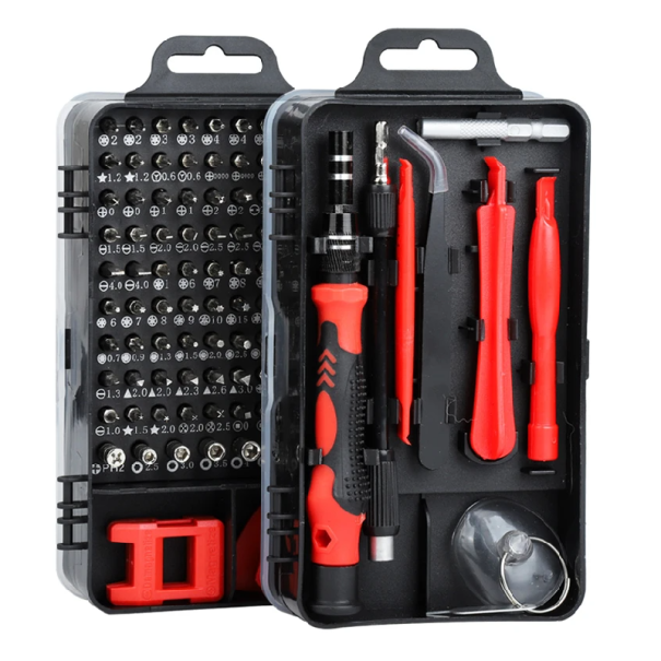 Set 115v1 șurubelniță precisă cu mâner magnetic, arbore flexibil, unelte pentru repararea electronicelor, telefoanelor și laptopurilor roșu