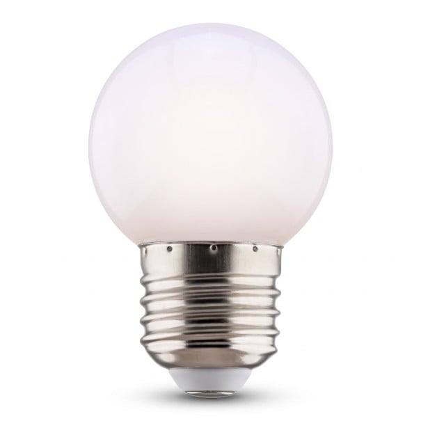 Set 2 bucăți de becuri LED colorate E27 249 lm 220 V Bulb rotund 7 x 4,5 cm Cu bază cu filet Potrivit pentru lămpi, ghirlande și socluri suspendate alb