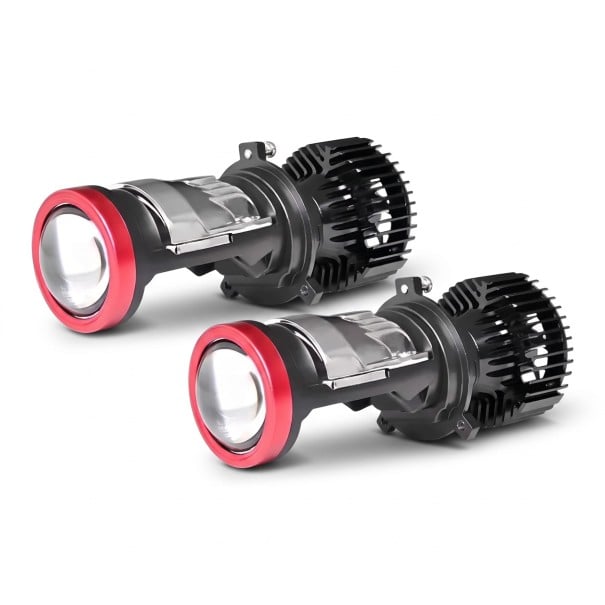 Set 2 bucăți LED autoamplificatoare Y7D H4/9003/HB2 Hi/Lo Mini lentilă proiectoare 3,8 cm 6000 K Lumină albă 12 până la 24 V Pentru farurile automobilelor 1