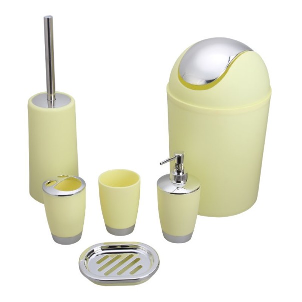 Set accesorii baie 6 buc galben deschis