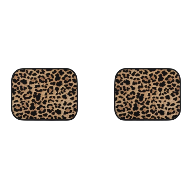 Set aus 2 Auto-Fußmatten mit Leopardenmuster, 44 x 33 cm, Autoteppiche für den hinteren Fußraum zum stilvollen Schutz des Innenraums