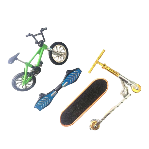 Set aus Mini-Skateboard, Fahrrad und Roller 2