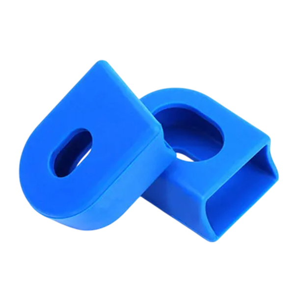 Set aus Silikon-Kurbelschutz für Fahrräder, 2 Stück. Schutzhüllen für die Kurbelarme von Fahrrädern. Strapazierfähiges Material. Einfache Montage. Schutz vor Beschädigungen. blau