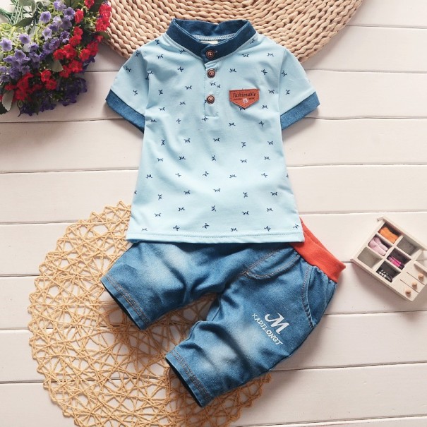 Set aus T-Shirt und Shorts für Jungen J1948 blau 2