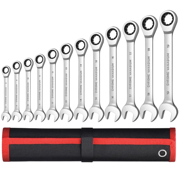 Set chei combinate 12 buc Chei cu clichet din oțel 8 - 19 mm Accesorii pentru hobby 1