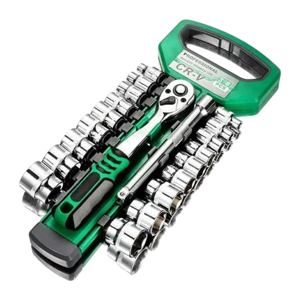 Set chei cu clichet 21 buc. Tubulare CR-V de 3/8&quot; și clichet 72 dinți pentru auto și atelier Scule profesionale într-un suport compact 1
