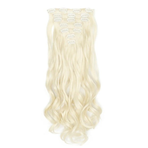 Set clip in extensii ondulate 55 cm din păr sintetic rezistent la căldură pentru prelungirea și îngroșarea părului 7 bucăți 130 g 19