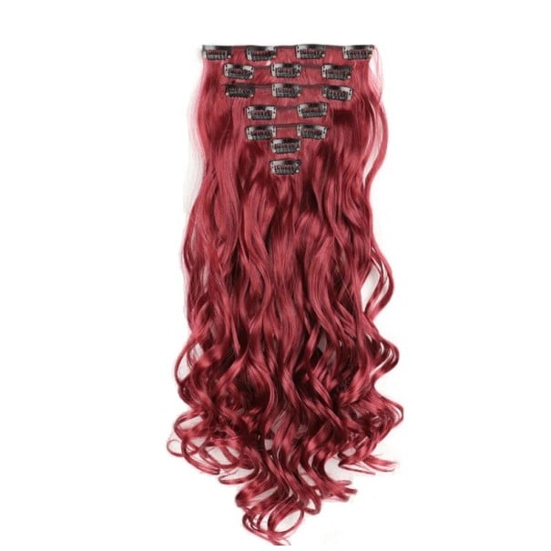 Set clip in extensii ondulate 55 cm din păr sintetic rezistent la căldură pentru prelungirea și îngroșarea părului 7 bucăți 130 g 31