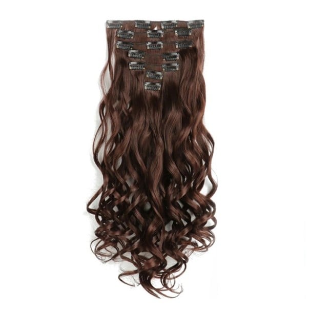 Set clip in extensii ondulate 55 cm din păr sintetic rezistent la căldură pentru prelungirea și îngroșarea părului 7 bucăți 130 g 34