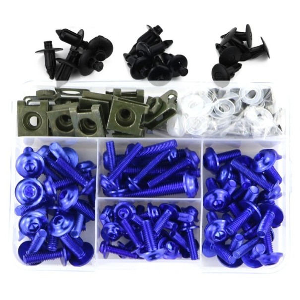 Set complet de șuruburi pentru Kawasaki albastru