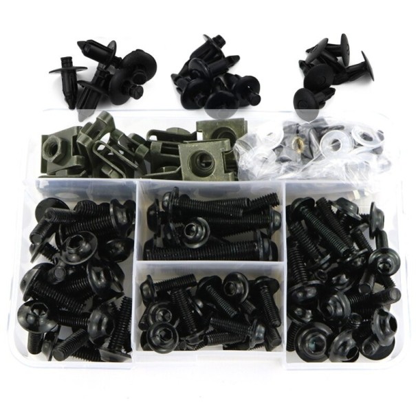 Set complet de șuruburi pentru Kawasaki negru