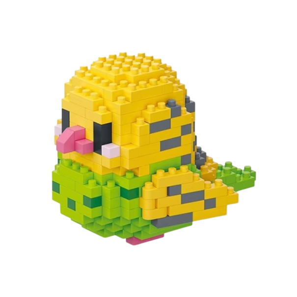 Set creativ de construcție papagal galben-verde 7,6 x 10 x 5,5 cm Micro mini 253 piese Model 3D detaliat pentru iubitorii de păsări Set de montaj drăguț 1