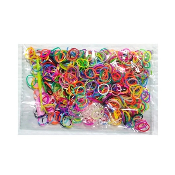 Set creativ pentru fabricarea bijuteriilor 600 de bucăți Ambalaj transparent Elastice colorate Cauciuc Accesorii din plastic pentru brățări coliere ornamente 1