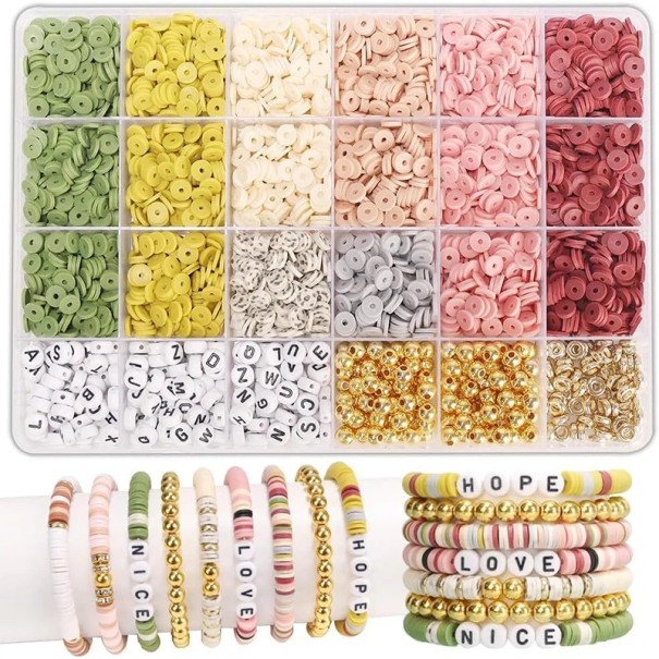 Set creativo di perline in argilla polimerica ecologica 24 scomparti Perline colorate per la creazione di gioielli Collane bracciali orecchini 1