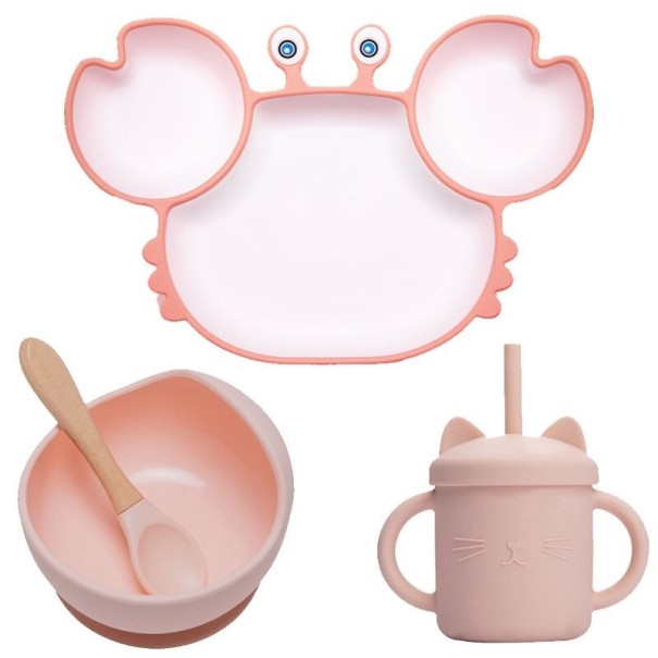 Set da tavola per bambini 4 pezzi rosa