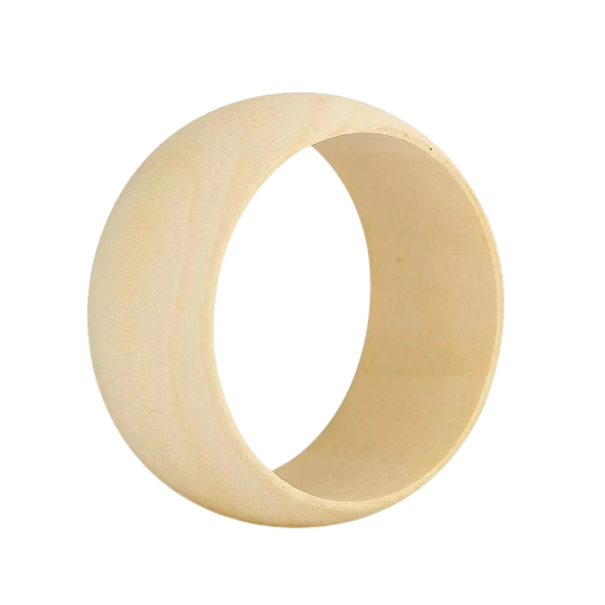 Set dámských širokých dřevěných náramků 3,8 cm přírodní dřevo pevné hladké náramky na ruku pro každodenní nošení i vrstvení béžova