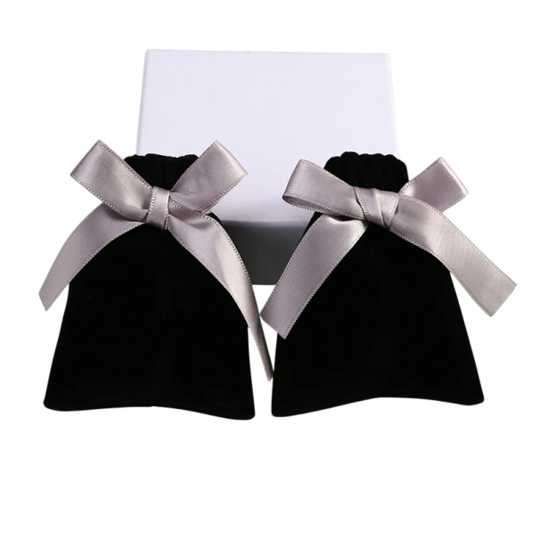 Set de 10 bucăți de săculețe de cadou din catifea 7×9 cm, material catifea moale, închidere cu panglică de satin, pentru bijuterii și mărunțișuri 1