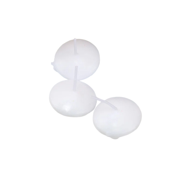 Set de 16 lumânări plutitoare 3,6 x 1,5 cm discuri de ceară de soia neparfumate, decorațiuni pentru cadă, decorațiuni romantice de Ziua Îndrăgostiților pentru nuntă alb