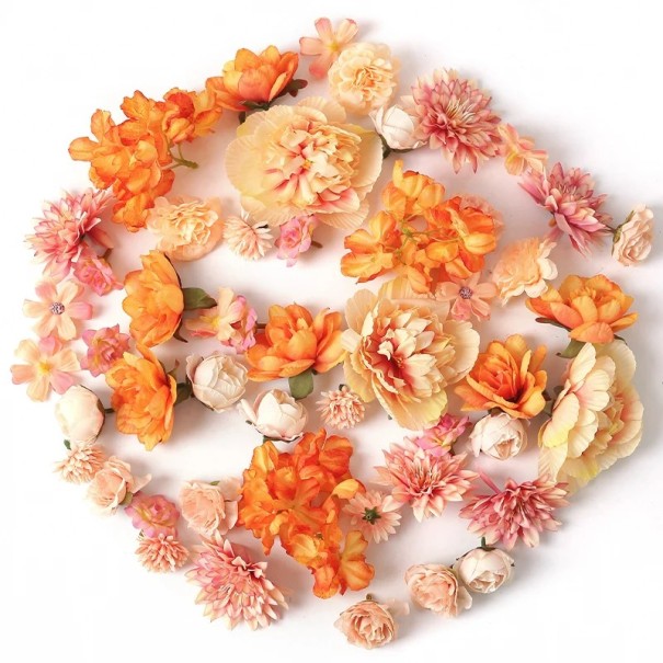 Set de 17 bucăți flori artificiale 4 cm Flori decorative pentru aruncat la nuntă Petale pentru decorare și creație portocale
