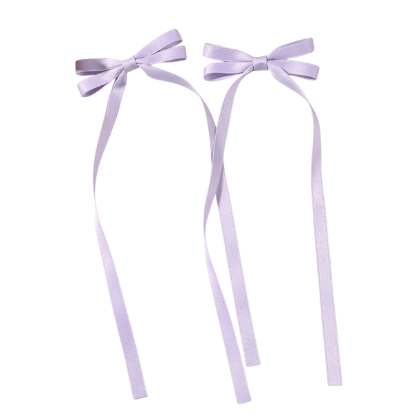 Set de 2 agrafe de păr cu fundă dublă Agrafe cu fundă elegante Accesoriu de păr elegant pentru fete femei coafură la modă prindere moale și fermă violet