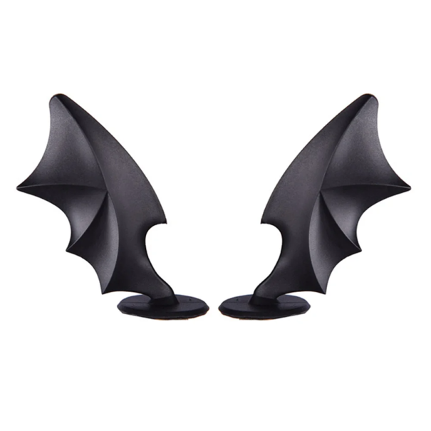 Set de 2 aripioare de cască din silicon, decorațiuni drăguțe din cauciuc cu ventuză, accesorii pentru cască unisex, decorațiuni detașabile pentru o suprafață netedă negru