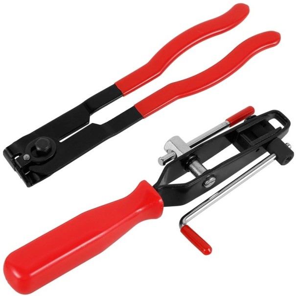 Set de 2 clești pentru manșete de arbore de transmisie, instrument de legat cu manivelă și clește pentru urechi, asamblare furtun și bandă metalică, service auto 1