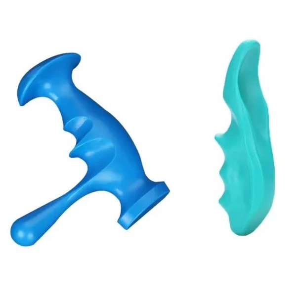 Set de 2 instrumente de masaj prin presopunctura pentru punctele de presiune pe spate, gat si coloana vertebrala, design ergonomic pentru ameliorarea tensiunii musculare 1