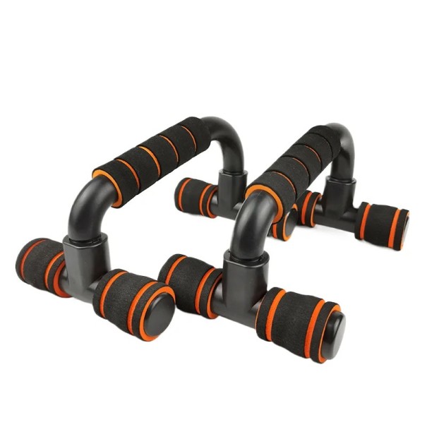 Set de 2 suporturi antiderapante în formă de H pentru flotări, mânere de fitness pentru flotări, pentru întărirea brațelor, pieptului și a părții superioare a corpului acasă portocale