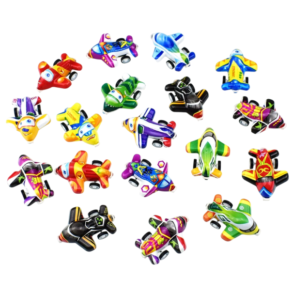Set de 20 de mini avioane 5,5 x 3,2 x 1,7 cm, machete de avioane drăguțe pentru copii, jucării preșcolare, recompense mici, culori aleatorii 1