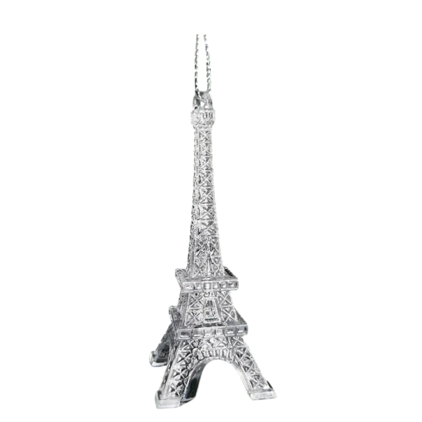 Set de 5 bucăți de ornamente din plastic transparent Turnul Eiffel 8,2 × 3,2 cm Decorațiuni de Crăciun și pentru întreaga durată a anului pentru brad 1