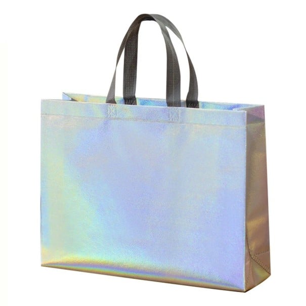Set de 5 bucăți de pungi cadou 32 × 27 × 10 cm, pungi lucioase cu efect holografic pentru cadouri și cumpărături 1