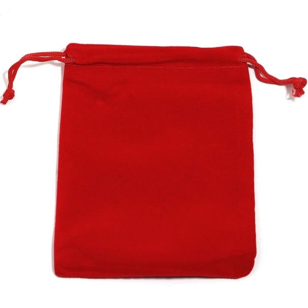 Set de 5 bucăți de pungi colorate din catifea cu șnur de strângere 10×15 cm, pungi textile pentru cadouri, pentru bijuterii și mărunțișuri roșu