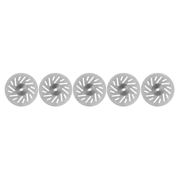 Set de 5 discuri de tăiere cu diamant CM06 220 0,20 mm pentru laboratorul dentar Disc ultratin, dublu față, cu canale de ventilație pentru tăiere precisă 1