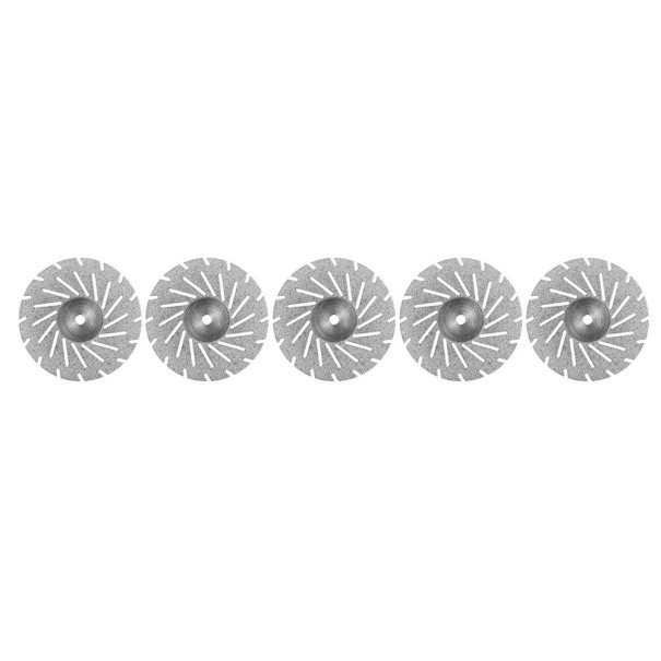 Set de 5 discuri de tăiere diamantate CM11 220 0,20 mm pentru laboratorul dentar Disc ultrafină cu două fețe, cu caneluri și margine zimțată pentru tăiere 1
