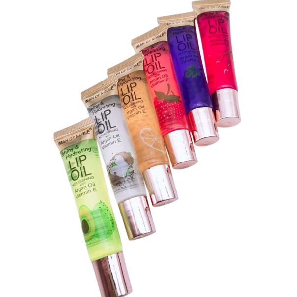 Set de 6 luciuri de buze cu aromă de fructe Luciu de buze și protecție Diverse arome de fructe Nutriție și hidratare naturală Pentru buze 1
